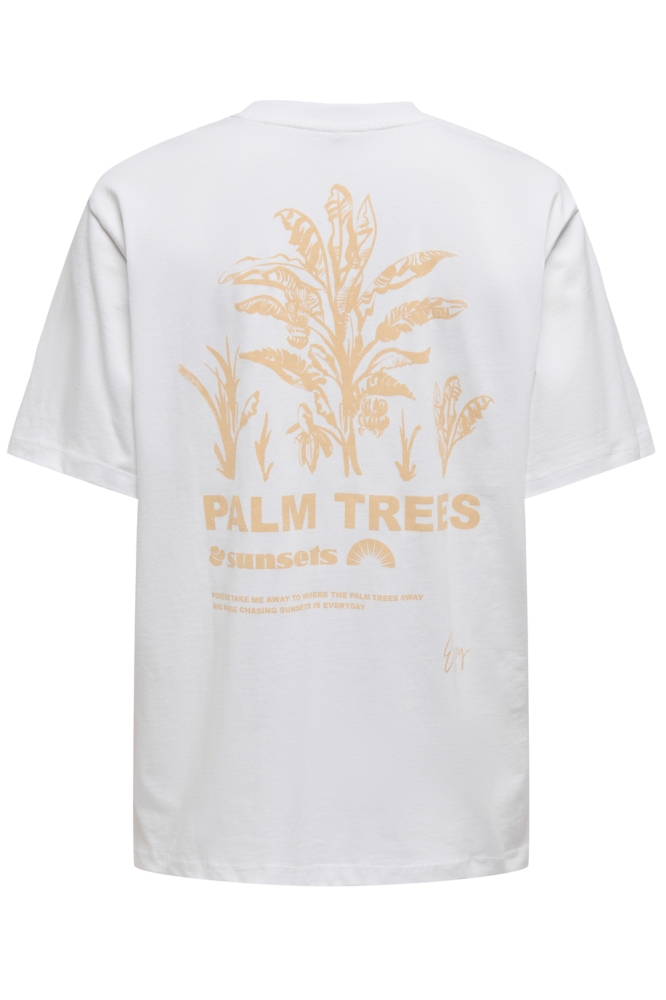 ONLPATRICIA LIFE S/S SUMMER TOP BOX 15346776 BRIGHT WHITE/PALM
